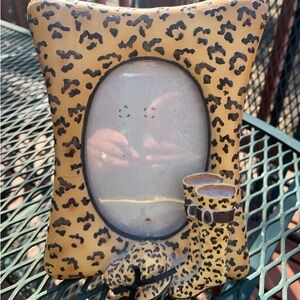 Leopard Print Picture Frame with Boot Accent